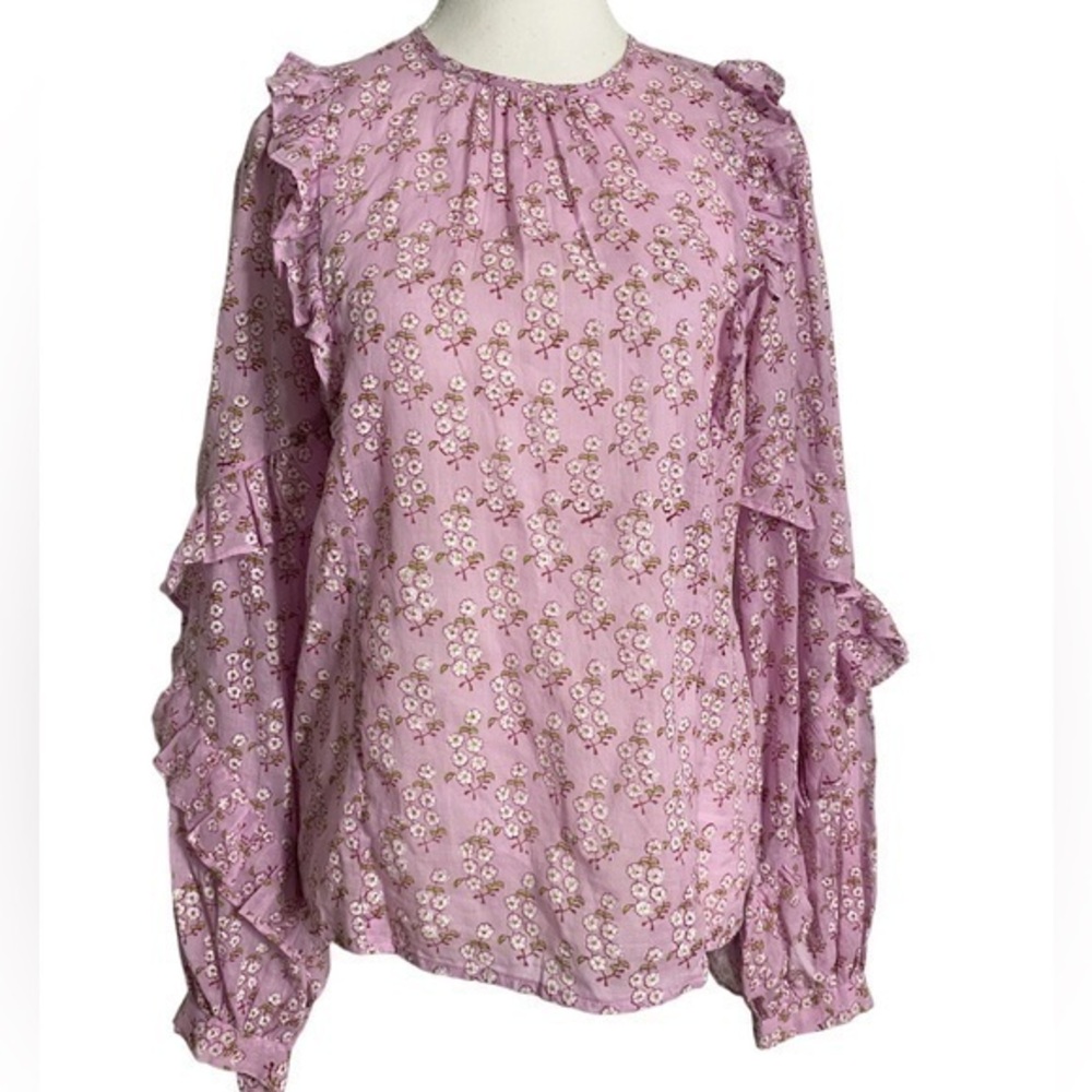 Banjanan Margot Cotton Long Sleeve Top Orchid Size Xs